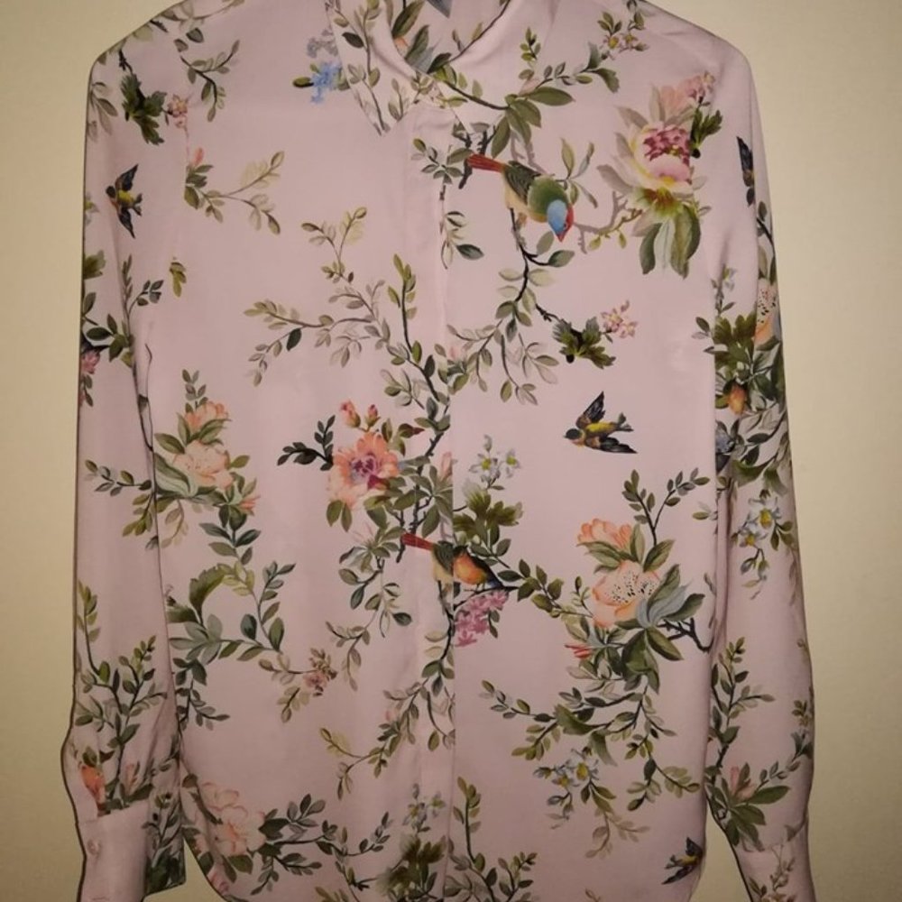 H&M Floral Blush Blouse, Size 4